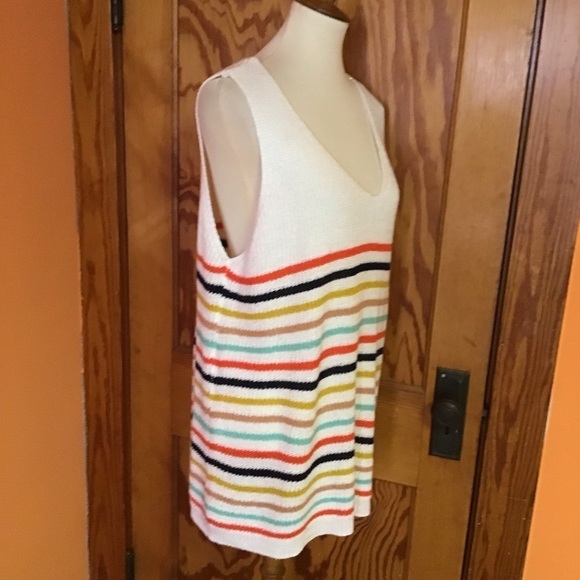 Oversized rainbow striped NWT v neck sweater - Picture 8 of 12